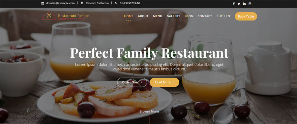 WordPress шаблон Restaurant Recipe
