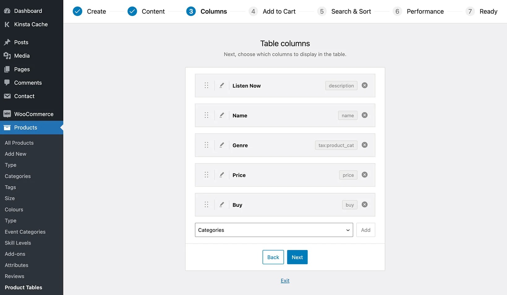 Posts Table Pro конфигурация